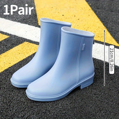 Women's Solid Rain Boots Wear Resistance Garden Water Shoes