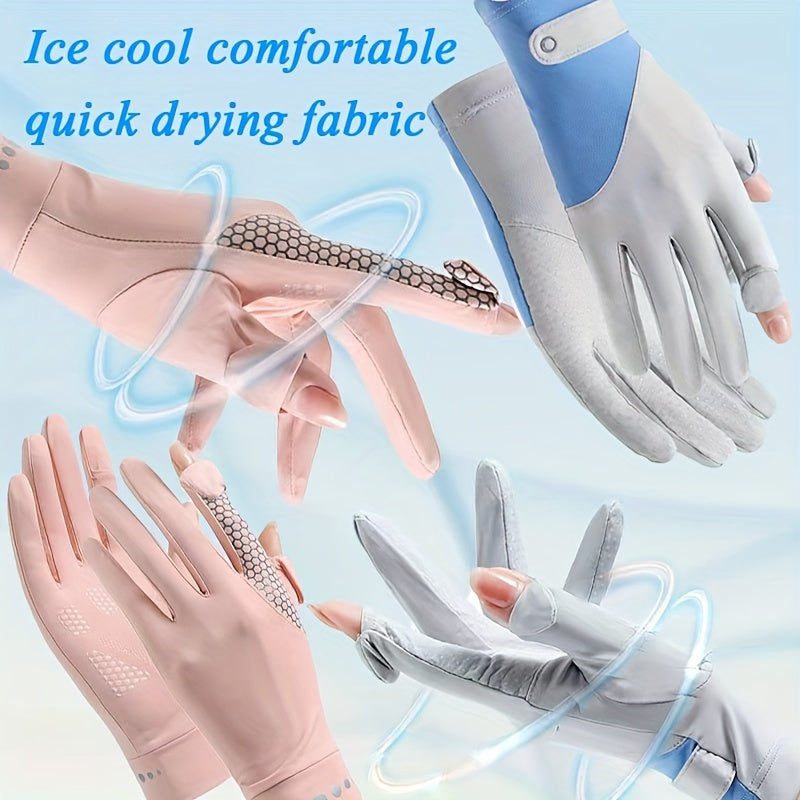 Sunscreen Anti-slip Sports Gloves for Women