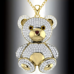 CZ Bear Necklace Girl Animal Accessories