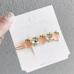 Crystal & Strawberry Hairpin Sweet Clip