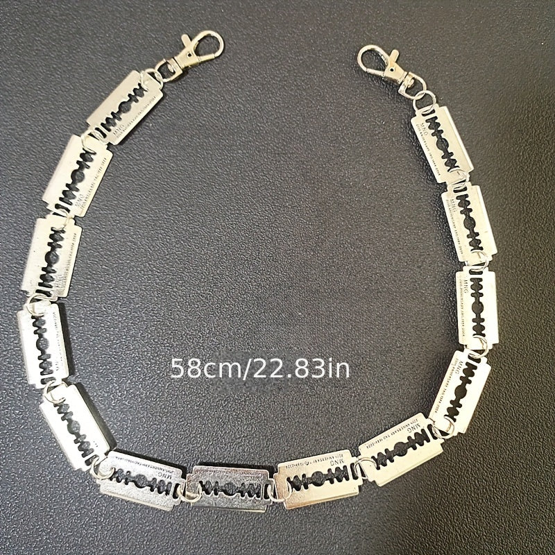Chunky Razor Blade Barbed Thorns Spiked Wire Necklace Choker