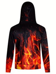Men's 3D Flame Graphic Hoodie Hooded Sweatshirt For Outdoor