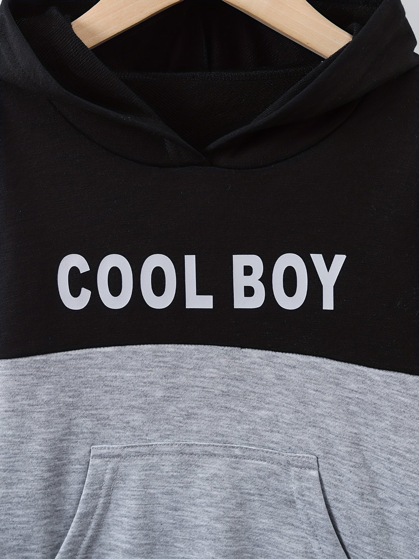 Boy's Clash Outfit 2pcs Hoodie & Sweatpants Set BOY Print