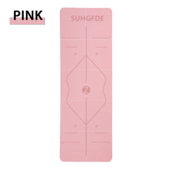Foldable TPE Yoga Mat with Body Line, Non-slip Fitness Mat