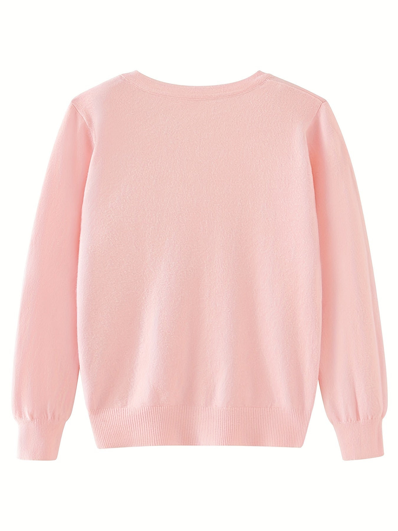 Girls' Thin Knit Cardigan Long Sleeve V Neck Sweater