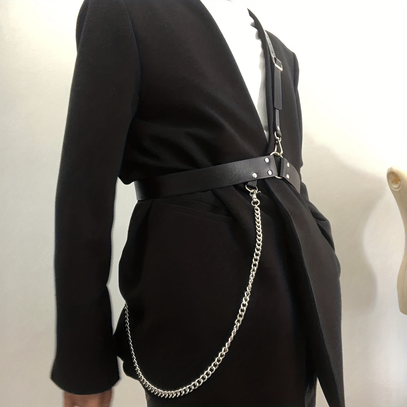 Men's Chain Harness Belt Single Shoulder Strap Waistband