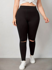 Women's Plus Cut Out High Rise Skinny Leggings