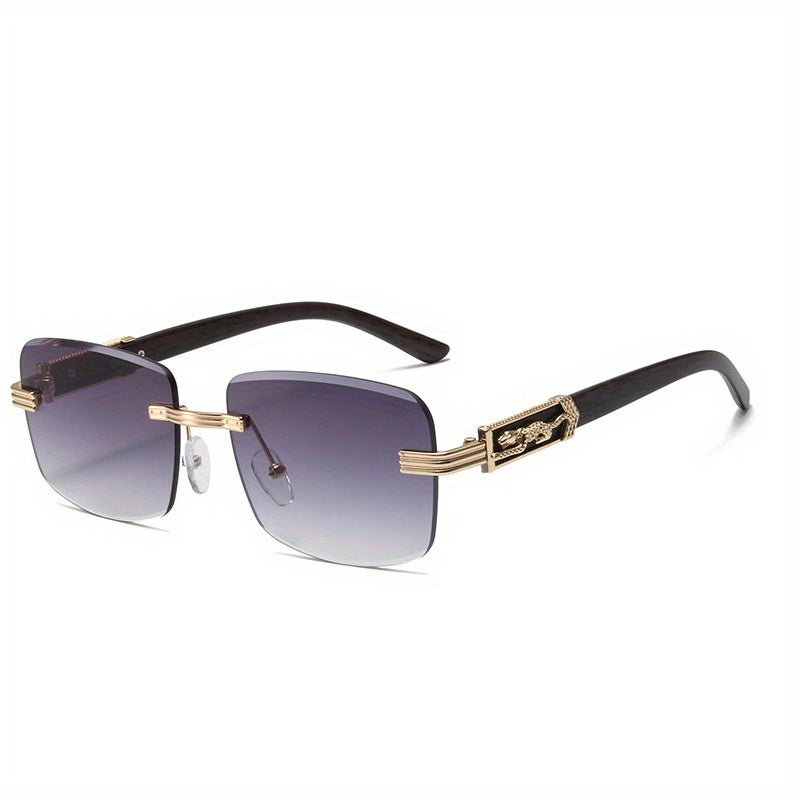 Leopard Head Diamond Cut Edge Sunglasses Retro Street Style