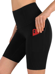 High Waist Quick Drying Sports Shorts with Pocket for Running Yoga Fitness