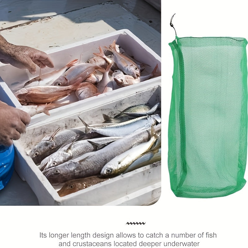 Fishing Mesh Bag Drawstring Storage Quick Dry Sea Fishing Net