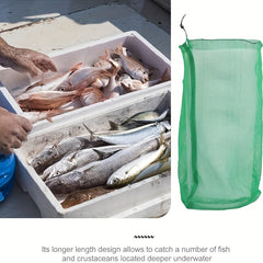 Fishing Mesh Bag Drawstring Storage Quick Dry Sea Fishing Net