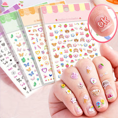 Girl Embossed Nail Art Stickers Finger Decoration Small Patterns
