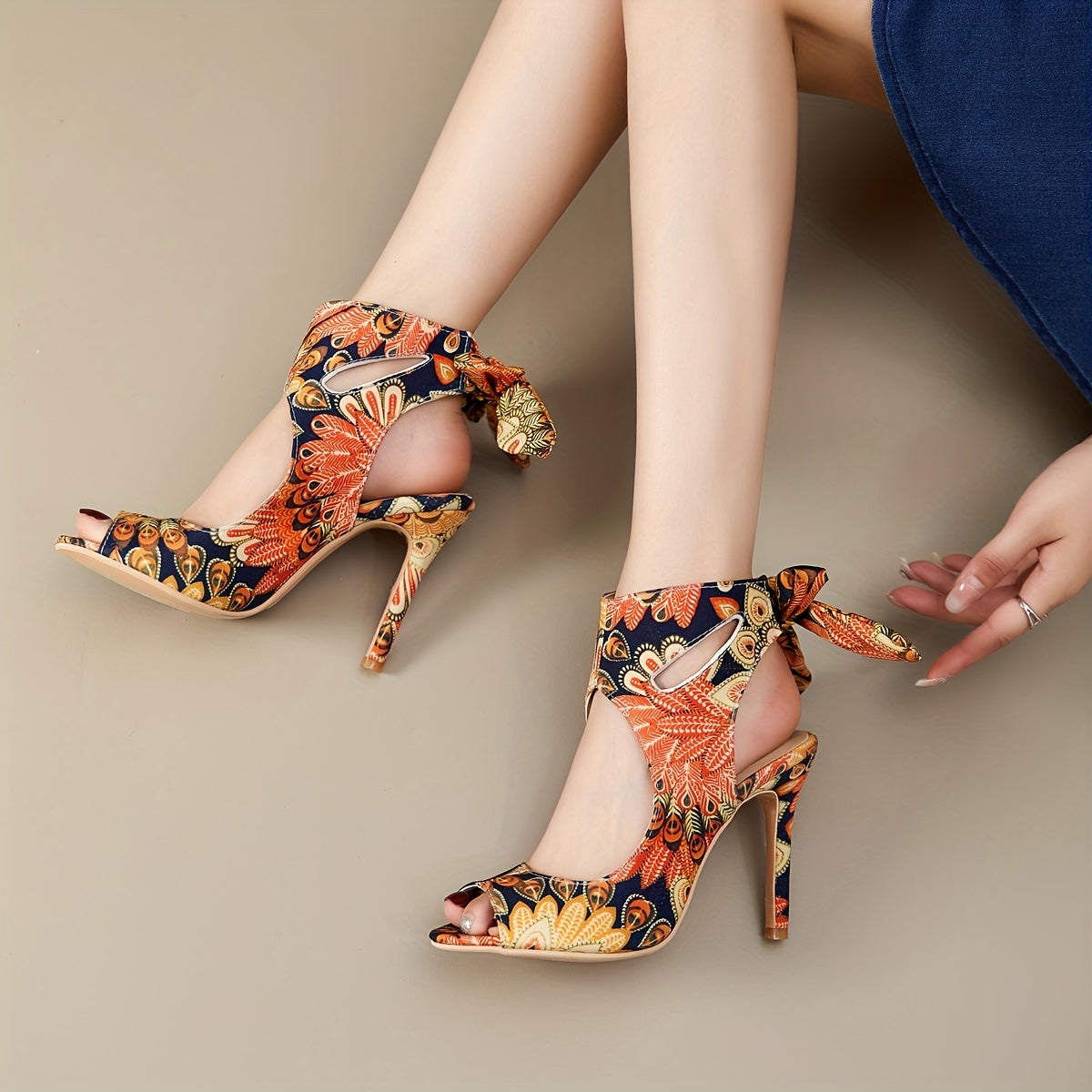 Women's Tribal Style Lace Up Slingback Sandals