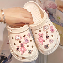 12pcs 3D Bear Shoe Charms Slipper Accessories Ornaments