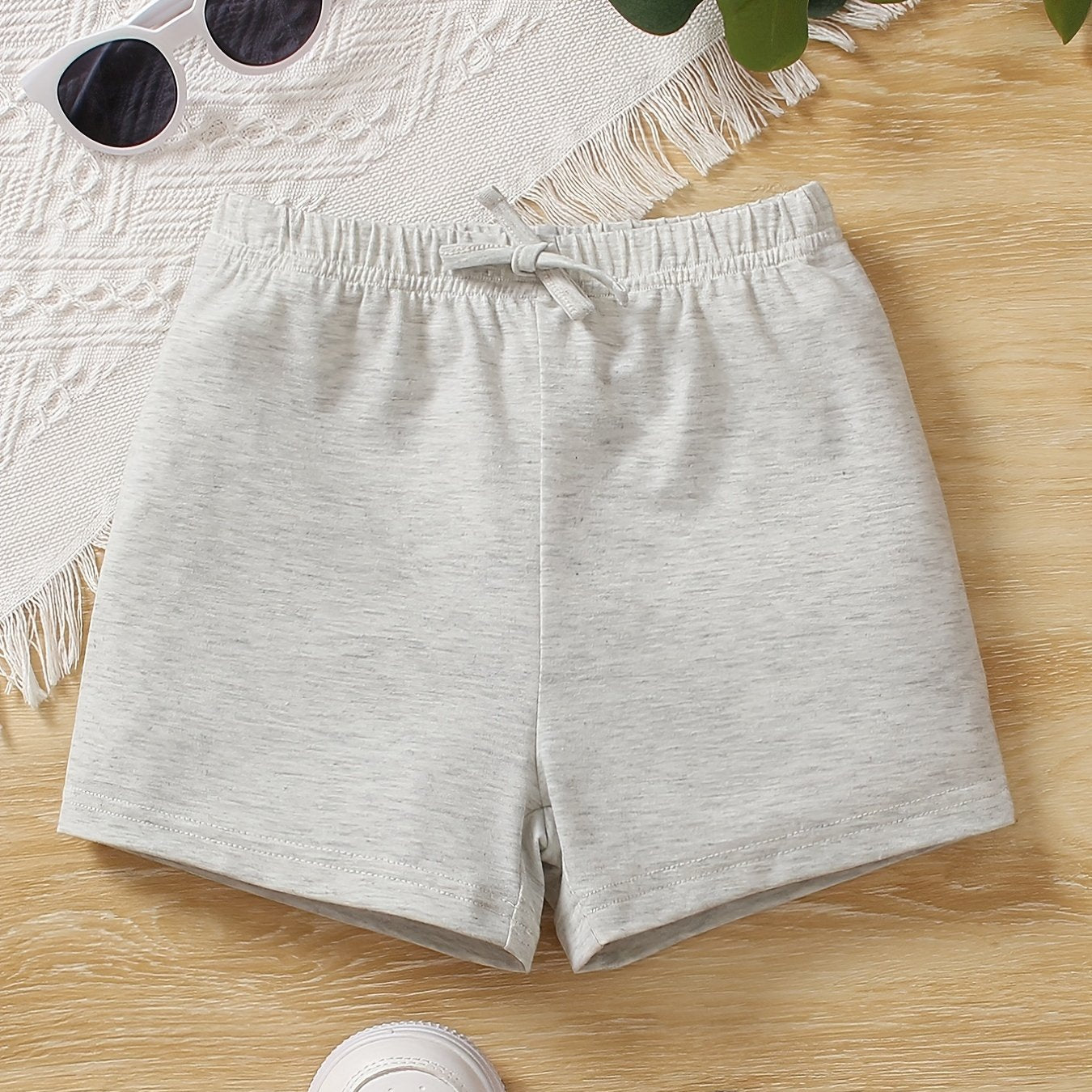 Girls' Drawstring Casual Shorts - Elastic Waist Summer Bottoms