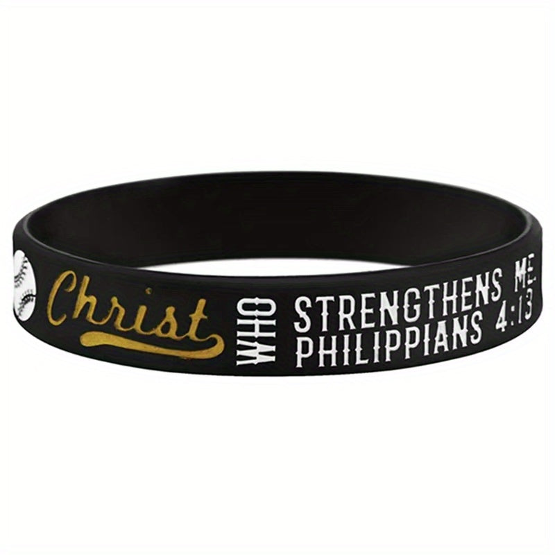 Women's Inspirational Baseball Silicone Bracelet - Motivational Wristband