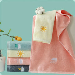 Cartoon Weather Embroidered Hand Towel Soft Skin-friendly Face Towel