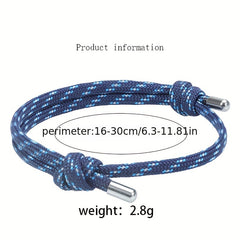 Adjustable Sports Bracelet with Rope Braiding