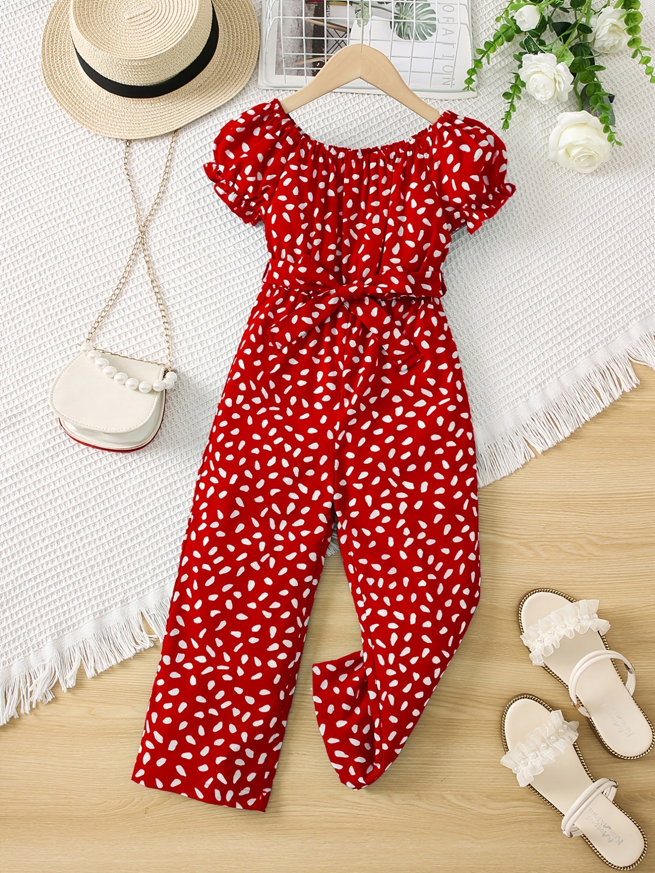 Toddler Girls Off Shoulder Rompers Jumpsuits For Beach Vacation