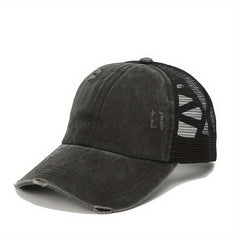 Ripped Trucker Hat Distressed Baseball Cap Mesh Sunshade Dad Hat