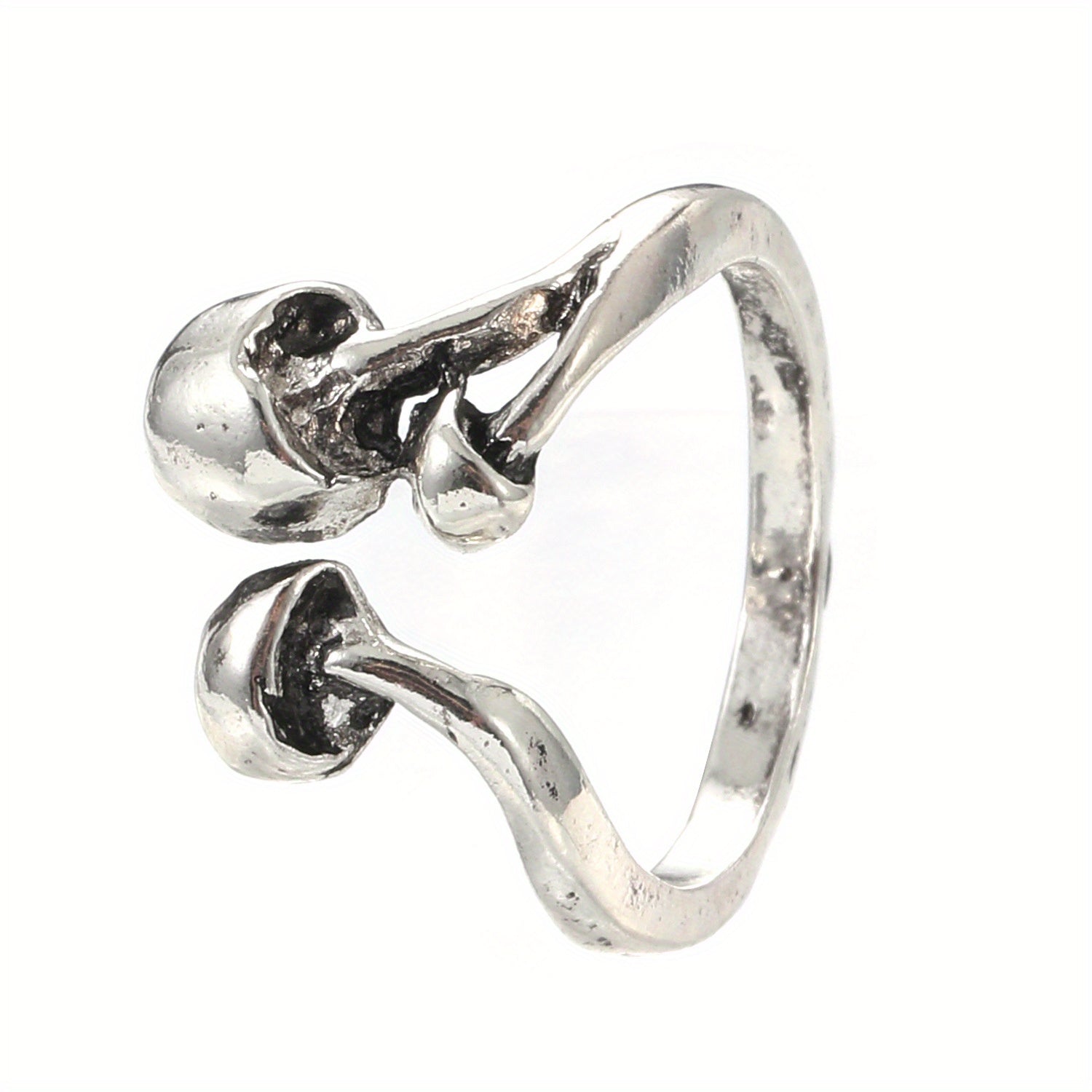 Vintage Mushroom Ring Silver Plated Adjustable Jewelry