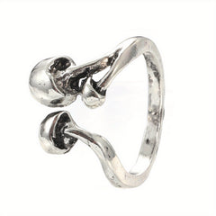 Vintage Mushroom Ring Silver Plated Adjustable Jewelry