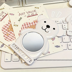 Cartoon Bear Compact Travel Makeup Mirror HD Vanity Mirror
