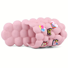 Girls Massage Bubble Slides Cushioned Non-slip Spa Slippers