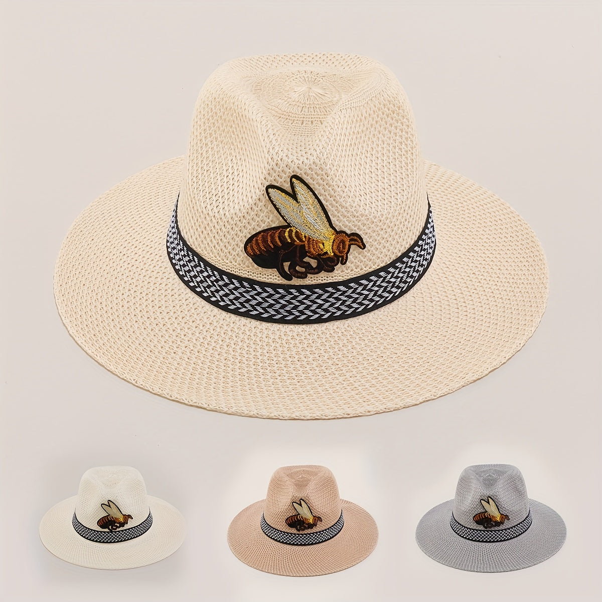 Outdoor Cowboy Hat Mens Summer Sun Hat Sun Protection Big Brim Straw Hat
