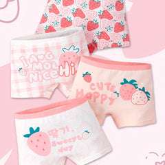 4pcs Girls Boxer Briefs Cotton Comfy Breathable Baby Children's Shorts