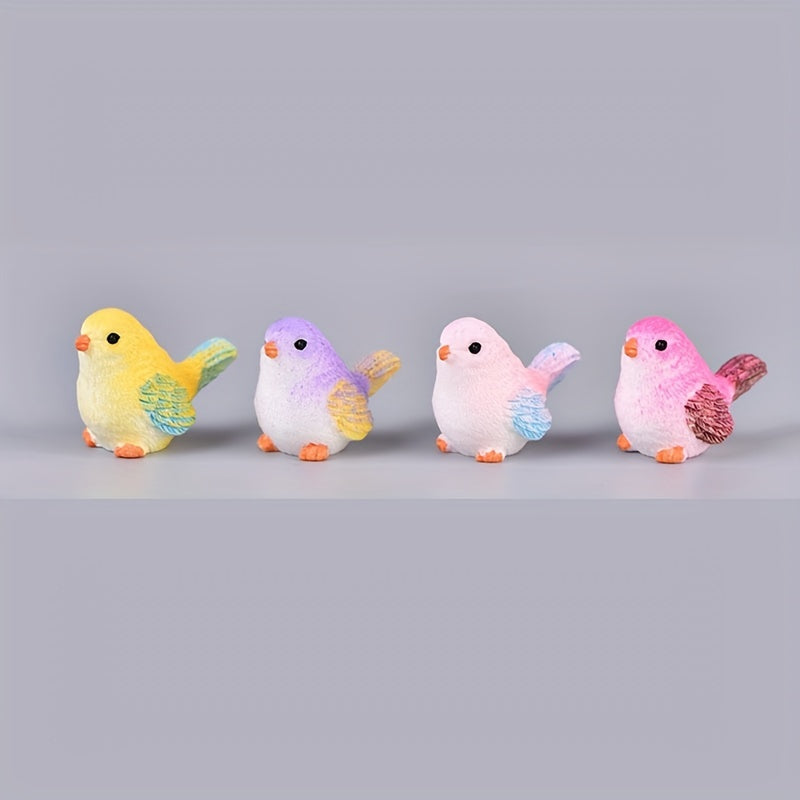 4pcs Bird Ornaments Micro Landscape Resin Crafts Diy