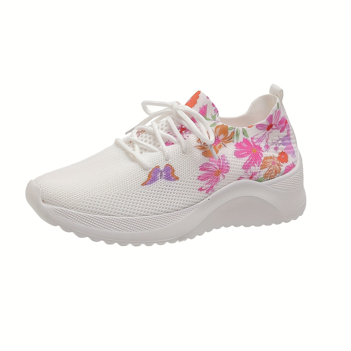 Butterfly & Flower Pattern Soft Sole Woven Shoes
