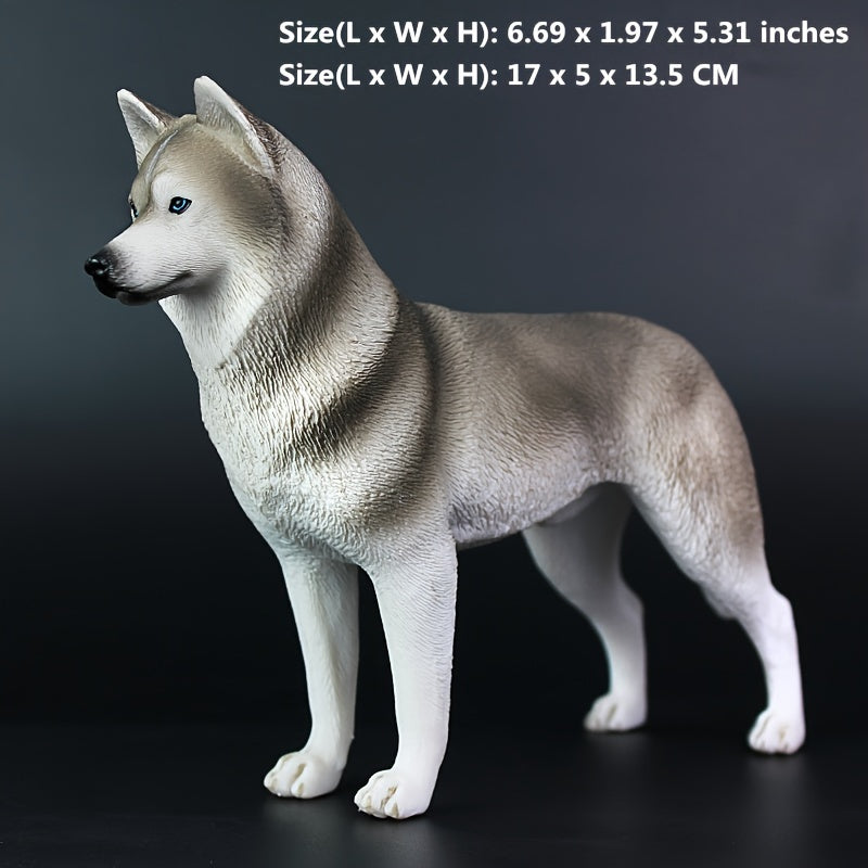 Siberian Husky Dog Figurine Realistic Plastic Animal for Collection