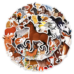 50 Horse Stickers Waterproof Decals for Water Bottles Laptops Phones