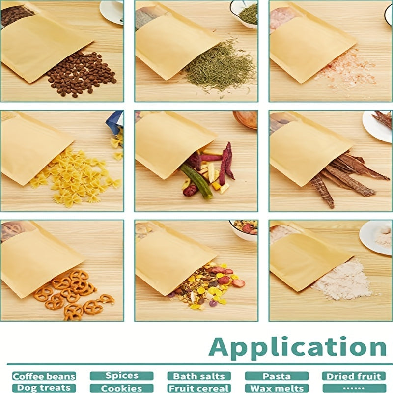 100pcs Zipper Bags With Window And Tear Opening Food Storage Bag