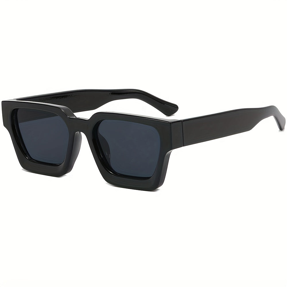 Large Square Frame Sunglasses Gradient Lens Wide Temple UV400