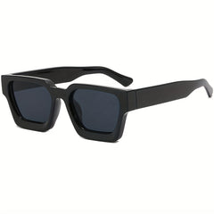 Large Square Frame Sunglasses Gradient Lens Wide Temple UV400