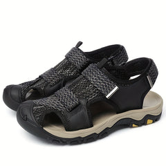 Men's Lightweight Non Slip Hook And Loop Sandals Quick Drying Comfy Beach Shoes