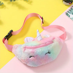 Plush Unicorn Waist Bag Cartoon Shoulder Messenger Bag