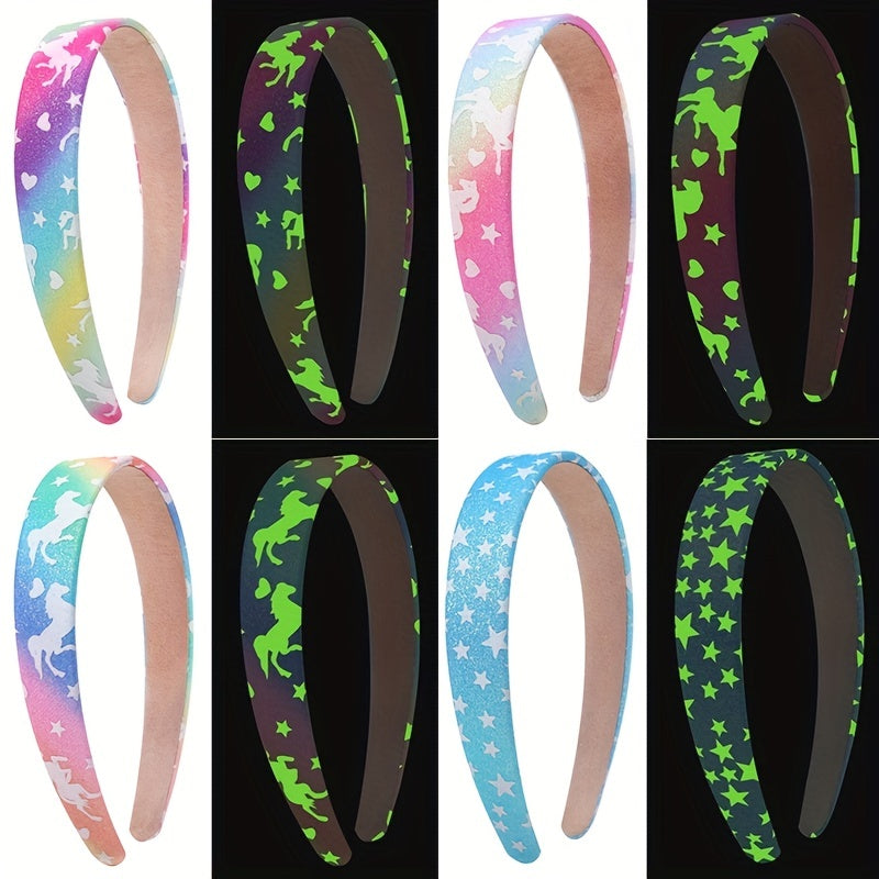 Y2K Gradient Headband Rainbow Glitter Unicorn Hair Band