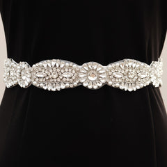 Sunflower Bridal Belt Wedding Dress Waist Chain Sash Faux Pearl Beaded Belt