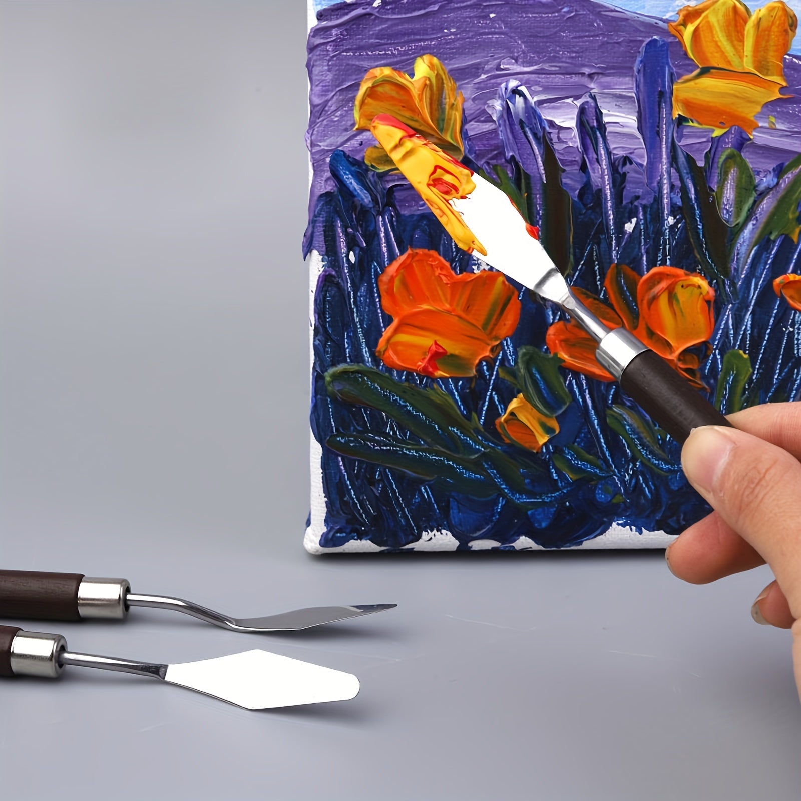 7pcs Palette Set Stainless Steel Palette Knives Painting Stick Scraper