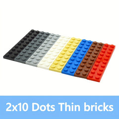 36pcs Thin Bricks Plate 2 x 10 Dots Building Blocks Toys for Kids