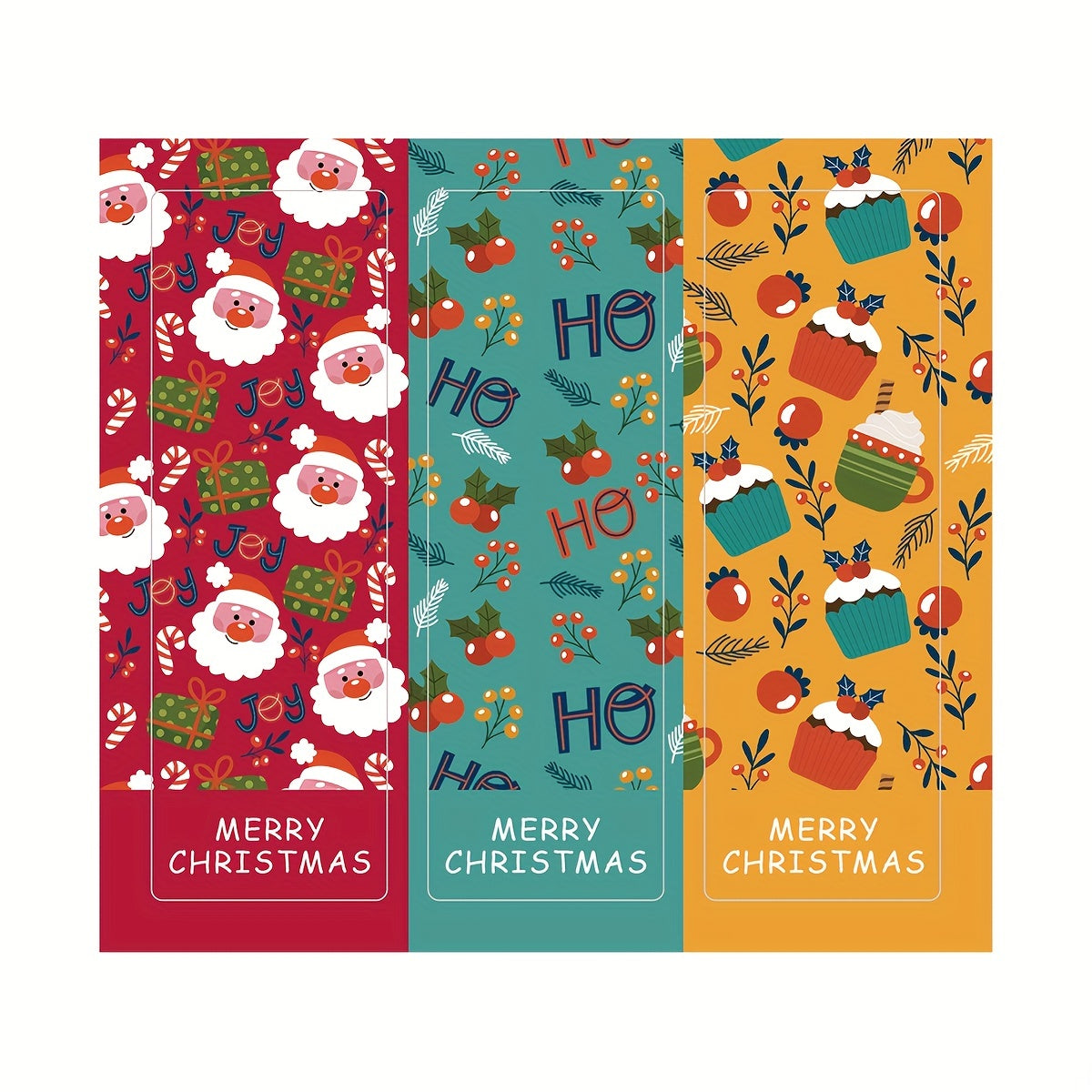 90pcs Merry Christmas Stickers Labels Holiday Boxes Bag Sealing Xmas Party Decor