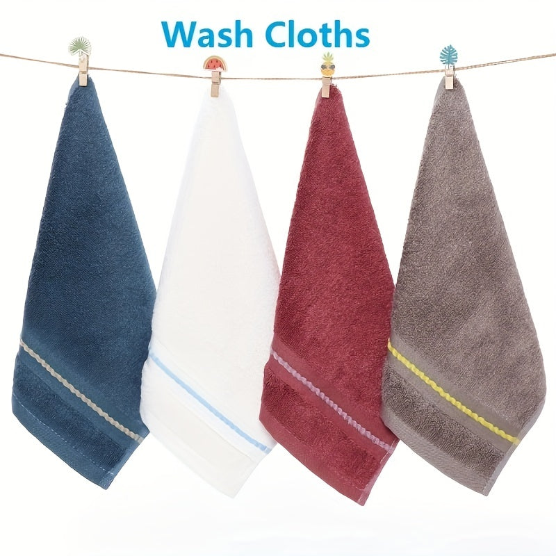 4pcs Bamboo Washcloth Face Towels 33x33cm Absorbent Small Towel for Bath Shower