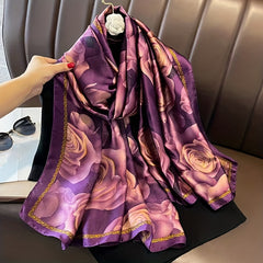 Sunproof Silk Scarf Women's Vacation Shawl
