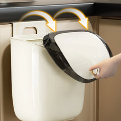 Hanging Trash Can for Kitchen Cabinet Compost Bin Under Sink with Lid