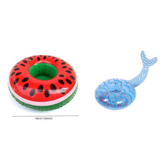 2pcs Inflatable Flamingo Watermelon Lemon Cup Holder