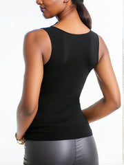 Sweat Absorbing Sports Tank Top Round Neck Sleeveless Women's Top