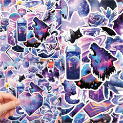50pcs Cartoon Galaxy Series Phone Case Graffiti Sticker Waterproof DIY Creative